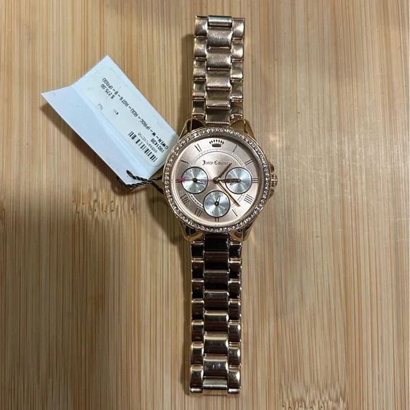 Juicy Couture Black Label Watch With 32mm Rose Gold Chronograph Face - Picture 6 of 6
